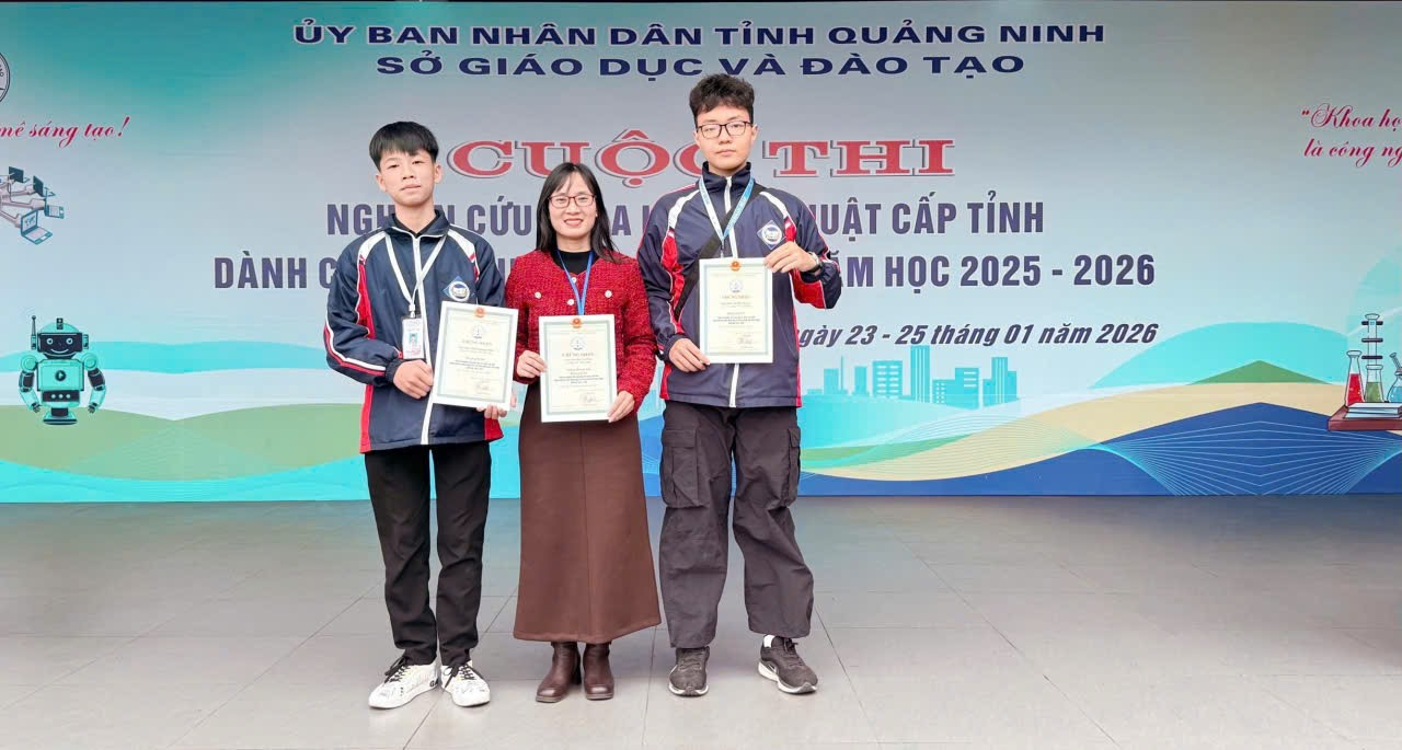 TRƯỜNG THPT BẠCH ĐẰNG ĐẠT GIẢI CUỘC THI NGHIÊN CỨU KHOA HỌC KỸ THUẬT CẤP TỈNH NĂM HỌC 2025–2026
