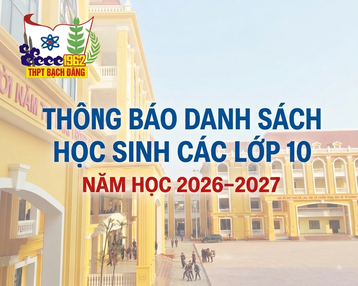THÔNG BÁO DANH SÁCH HỌC SINH CÁC LỚP 10 NĂM HỌC 2026–2027